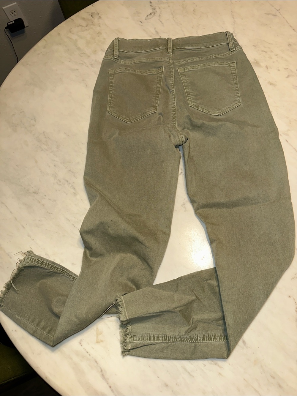LOFT Olive Green High-Rise Cropped Jeans size 2 - Picture 5 of 10